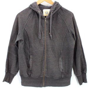 FUDA Hoodie Sweatshirt Women's Gray Full Zip Long Sleeve Cotton Size Small S